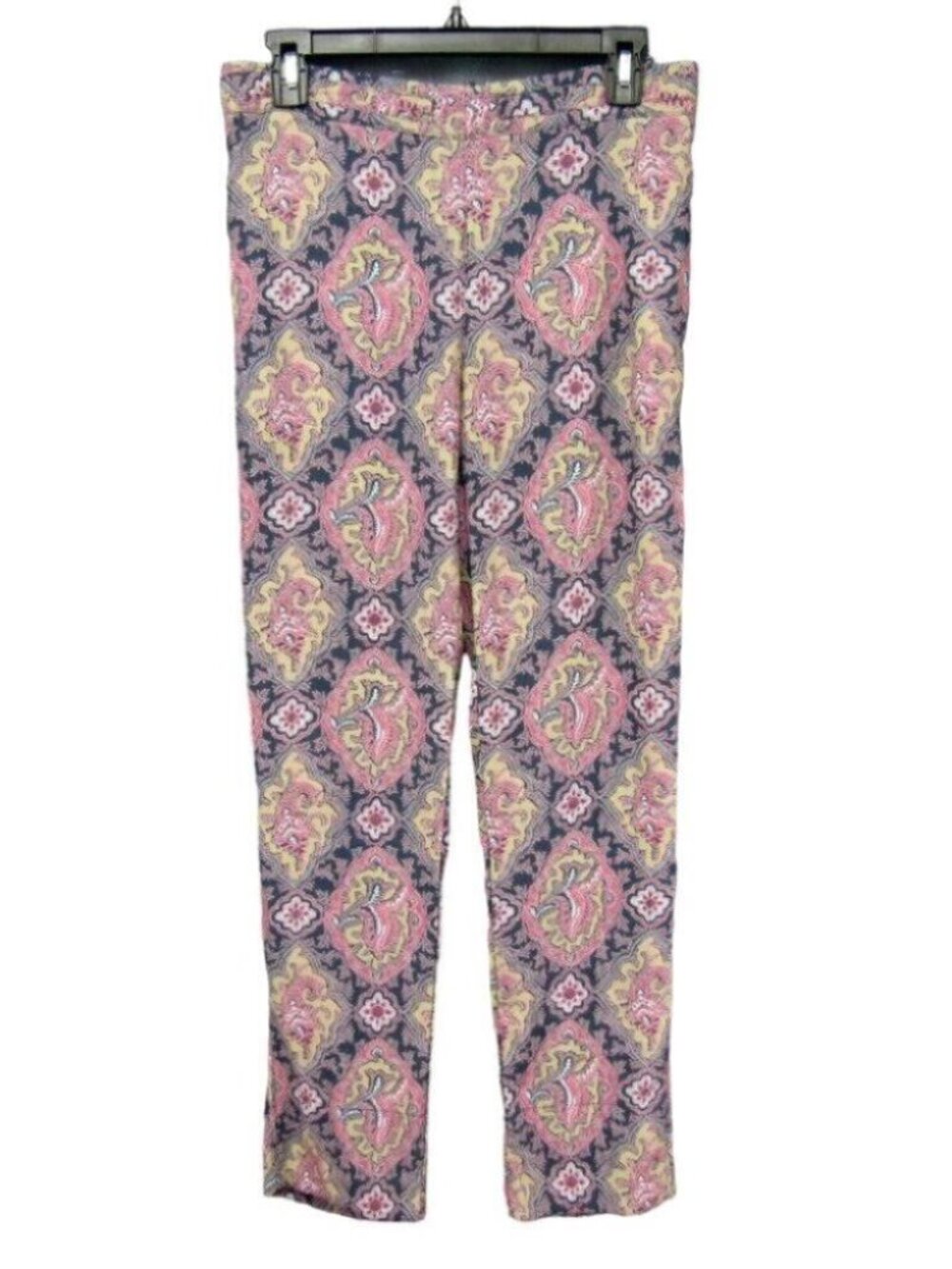 Sundance Catalog Blue Pink Paisley Pull On Pants Womens Size XS No Drawstring